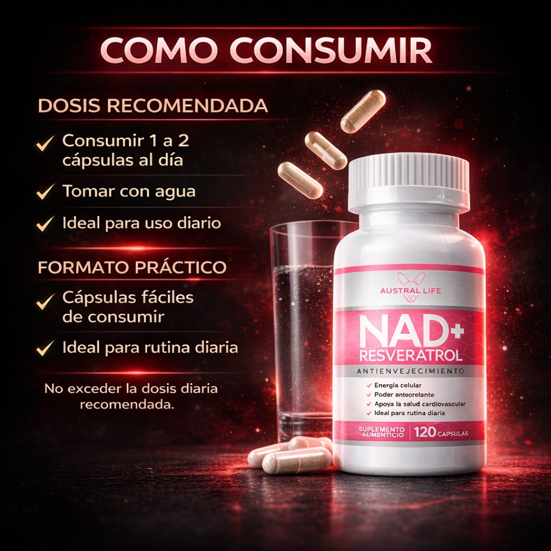 NAD+ Resveratrol - 120 Cápsulas - Imagen 4