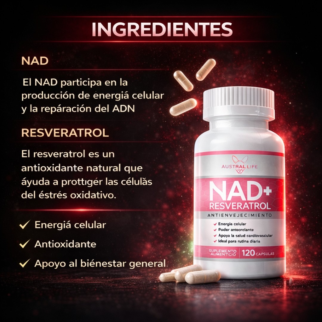 NAD+ Resveratrol - 120 Cápsulas - Imagen 5
