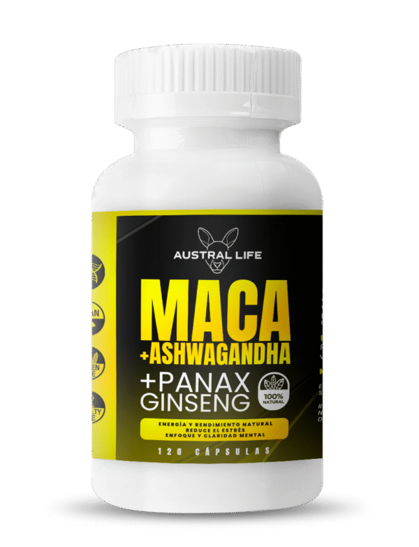 Maca + Ashwagandha + Panax Ginseng - 120 Cápsulas