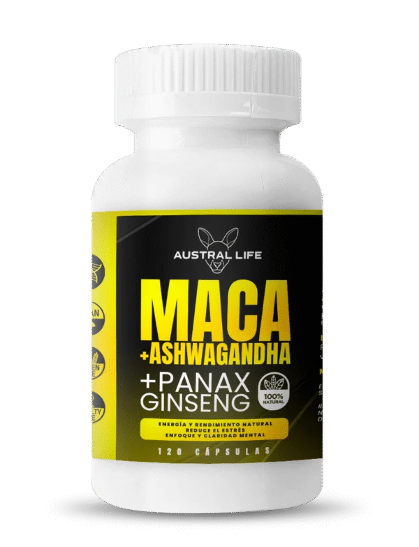 Maca + Ashwagandha + Panax Ginseng - 120 Cápsulas