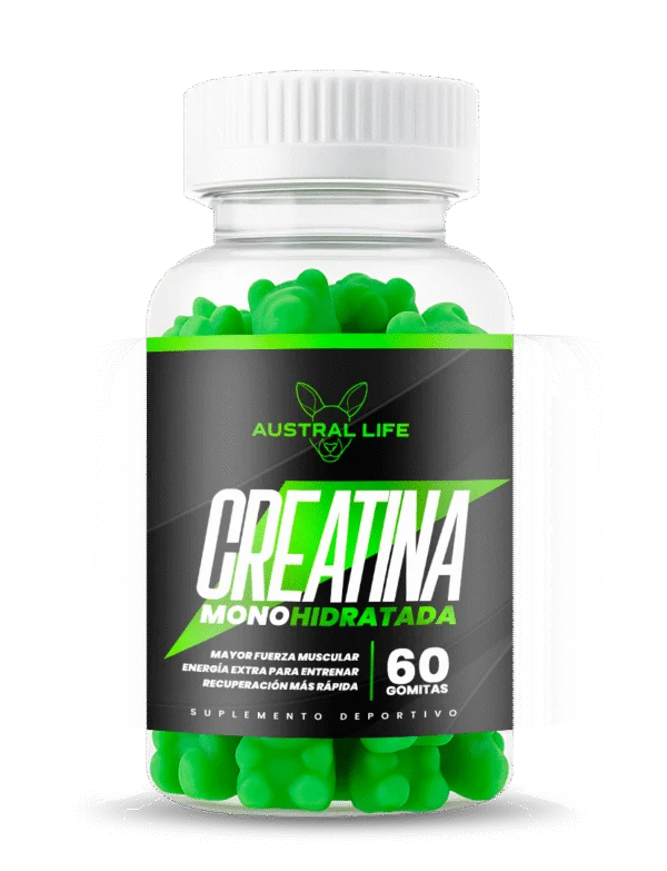 Creatina Monohidratada 5000mg - Sabor Manzana - 60 Gummies